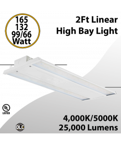 LED High Bay Light 2Ft. 165W/132W/99W/66W 
