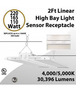 LED Linear High Bay 2Ft. 220/165/110W 