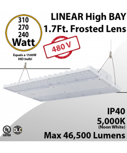 High Bay Led Light 2Ft. 240/270/310W 277-480VAC 45500Lm 5000K