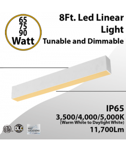 8FT LED Linear Light | Selectable CCT | 65W/75W/90W