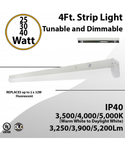 Tunable LED Linear Strip Dimmable - Wattage & CCT adjustable, 5200lm max output