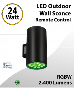 LED Outdoor Up and Down Wall Sconce RGBW 24W Remote Control 2400Lm
