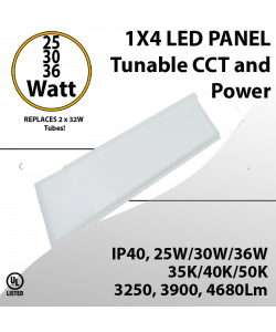 LED Panel 1x4 25/30/36W  4680Lm max. Power and White Tunable