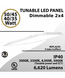 LED Panel Light 2x4 30 35 40 or 50 W 6620 Lm Back lit 3000K 3500K 4000K 5000K