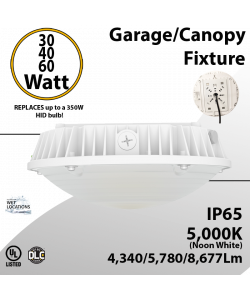 LED Canopy Light  30 40 60W 5000K Max 8677 Lumens