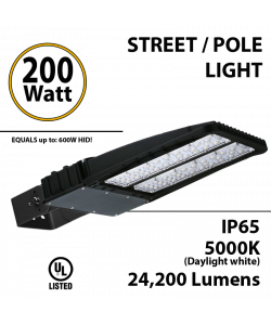 LED Parking Lot Light 200W 24200 Lumens 5000K UL IP65