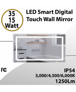 LED Smart Digital Touch Wall Mirror 35W 1250Lm