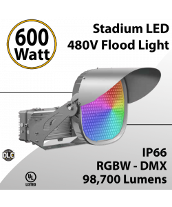 Stadium Lights Sports Lamp 600W RGBW DMX 98700Lm 200-480V IP66