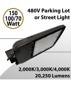 LED Street Light Tunable 70/100/150W 200-480V 9450/20250Lm 3 CCT