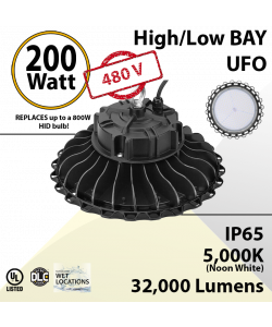 LED High Bay Light UFO 200W 480V 32000 Lm 5000K