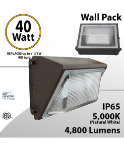 LED Wall Pack light 40W 4800Lm DLC 5000K
