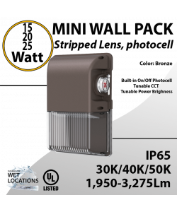 LED Wall Pack light 12/25W 3275Lm CCT Tunable W/Photocell