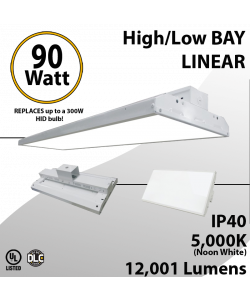 High Bay LED Light 2Ft. 90W 12001 Lumens 5000K UL DLC