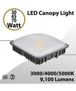 Adjustable LED Canopy Lights - 3CCT 3000/4000/5000K - Tunable 30/45/70W