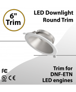 LED Downlight 6 inch Round Trim