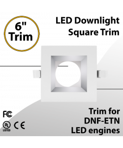 LED Downlight 6 Inch Square Trim