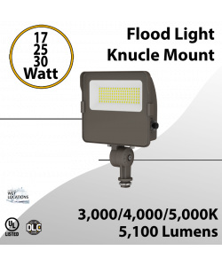 LED Flood Light Knucle Mount 17W 25W 30W 5100Lm 30K 40K 50K Photocell (LED)