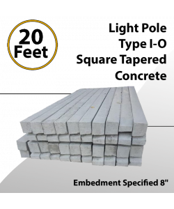 Light Pole 20Ft OAL 12Ft AG Type I-O Square Tapered Concrete