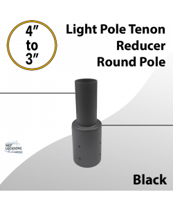 Light Pole Tenon Reducer for 4" Round Pole to 3" Black