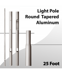 Light Pole Round Tapered Aluminum 16" x 5" 0.125 Inch Wall Thickness