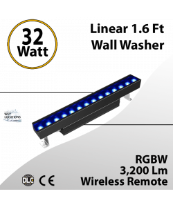 Linear 1.6 Ft Wall Washer Black RGBW Wirless Remote 32W 3200Lm