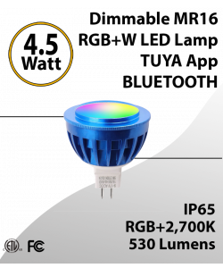 RGB MR16 Long Life  Water Resistant LED Lamp - 530 Lm Bluetoth TUYA