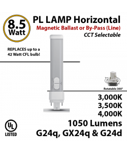 PL Lamp LED CFL 1050Lm 3000 3500 4000K G24q-d Magnetic ballast or line