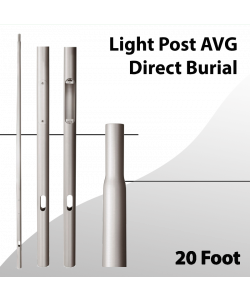 Light Post 20Ft AVG Direct Burial Aluminum Tapered Dark Aluminum
