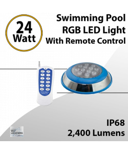 11" 24W Swimming Pool Light with Remote Control | RGB Waterproof LED Pool Lighting