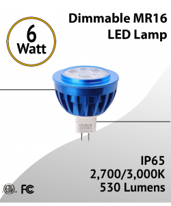 6W MR16 LED Bulb 530Lm Long Life and Water-Resistant 