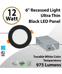 Recessed Lighting Ultra Thin LED Panel Black