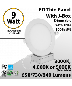 Down Light for Recessed Lighting Ultra Thin LED Panel 4" 9W tunable white 