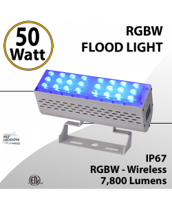 RGBW Flood Light 50W 7800Lm + White IP67 Wireless