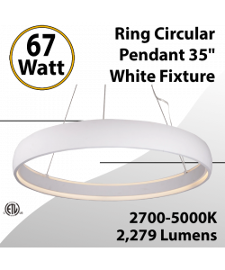 Ring Circular Pendant White 35"  67W 2279Lm 2700-5000 Tunable