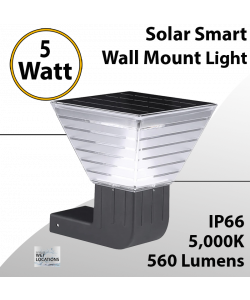 Solar Wall Mount Smart Light Control 5W 560Lm Piramid
