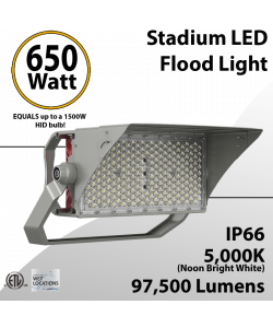 LED Stadium Lights 650W 97500 lumens IP66 ETL DLC 100-277V (LED