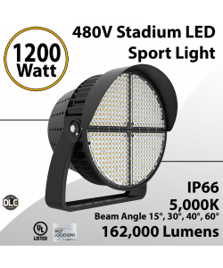 Stadium Lights Sport Lighting 480V 1200W 162000Lm 5000K IP66 UL DLC 