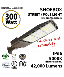 300W LED Shoebox Street Light fixture 42000Lm 5000K UL IP67 DLC