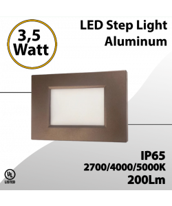 Led Step Light Aluminum-Adjustable 3CCT:2700K/4000K/5000K-200lm (LED)