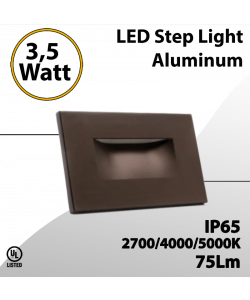 Led Step Light Aluminum-Adjustable 3CCT:2700K/4000K/5000K-75lm (LED)