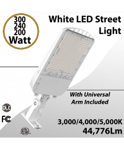 White LED Street Light 300/240/200W