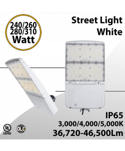 Street Light Finish White 240 to 310W - CCT 3/4/5000k Up to 46500Lm