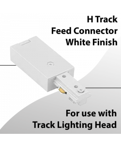 H Track 120V Live Floating Feed Canopy Connector - White Finish