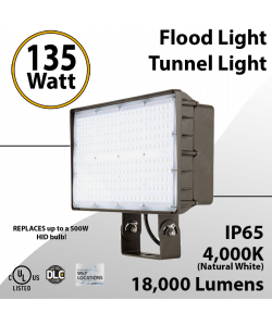 LED Flood light 135W 18000Lm 4000K Tunnel Light IP65 UL DLC