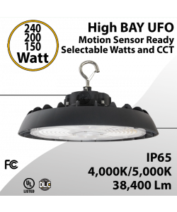 UFO Light LED High Bay 150/200/240W Motion Sensor Ready 38400Lm