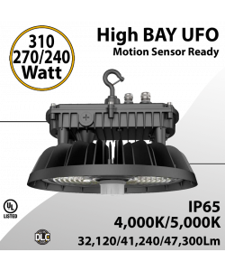 UFO Light LED High Bay 240W 270W 310W Motion Sensor Ready 47300Lm 4/5K