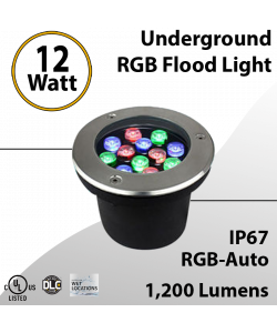 Underground RGB 24VAC Spot Light 12W 1200Lm IP67 UL
