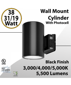LED Wall Mount Cylinder Light 19/31/38W
