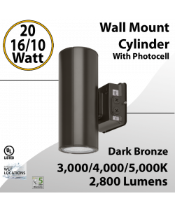 LED Wall Mount Cylinder Light 10/16/20W 3CCT
