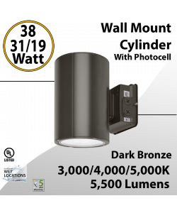 LED Wall Mount Cylinder Light 19/31/38W